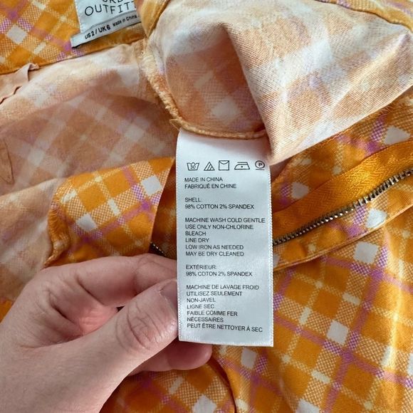 Urban Outfitters Orange Plaid Patterned Pants - Picture 2 of 12